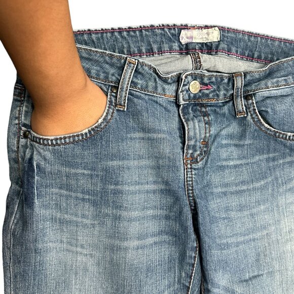 Twenty X Jeans Womens 7/8x34 Houston Lowest Rise Bootcut Embroidered Slim Fit - Picture 3 of 14